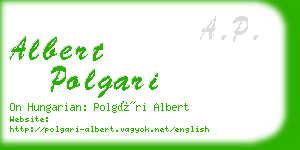 albert polgari business card